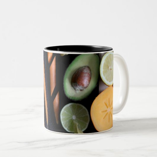 Schönes Obst und Gemüse Zweifarbige Tasse (VorderseiteRechts)