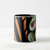 Schönes Obst und Gemüse Zweifarbige Tasse (Mittel)