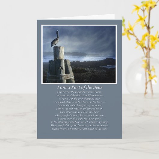 Schönes Ocean Coast Beileid Karte (Gelbe Blume)