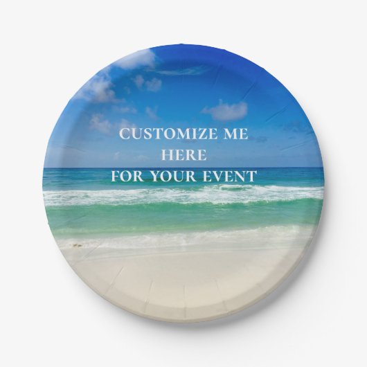 Schönes Ocean Fotografy Custom Beach Party Pappteller (Vorderseite)