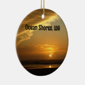 Schönes Ocean Shoes Beach Sunset Foto Keramik Ornament (Rechts)