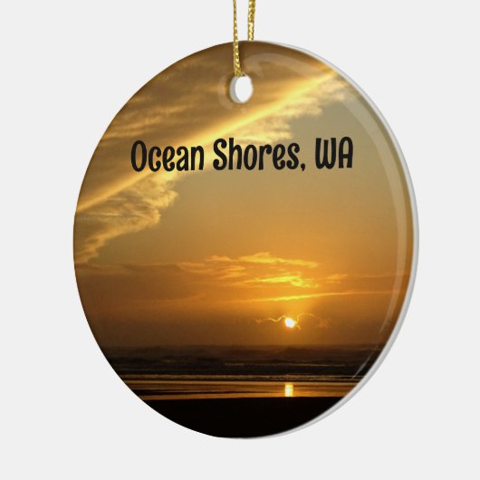 Schönes Ocean Shoes Beach Sunset Foto Keramik Ornament (Links)
