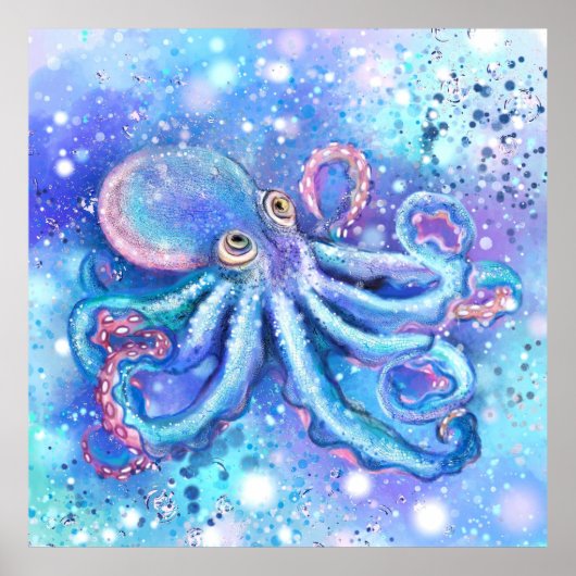Schönes Octopus-Poster - Malerei Poster (Vorne)