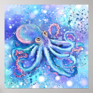 Schönes Octopus-Poster - Malerei Poster