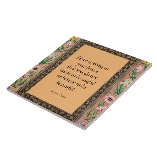 Schönes oder nützliches Zitat von Wlliam Morris, Fliese (Seite)