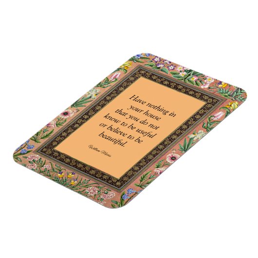 Schönes oder nützliches Zitat von Wlliam Morris, Magnet (Linke Seite)