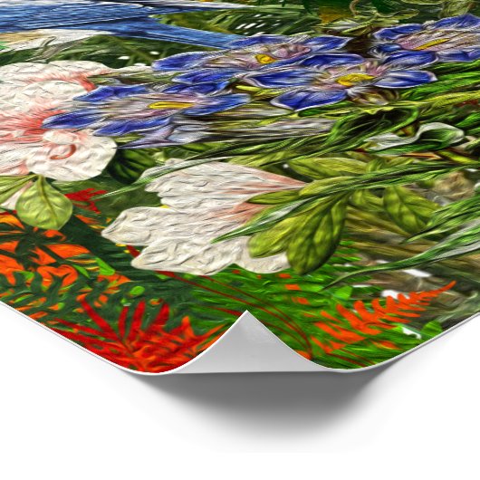 Schönes Öl färbt 2 Blume Poster (Ecke)