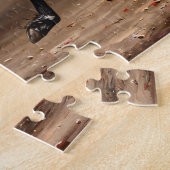 Schönes Ölbild eines schwarzen Pferdes Puzzle (Seite)