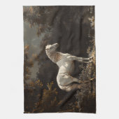 Schönes Ölgemälde aus Weißhorn Vintag Geschirrtuch (Vertikal)