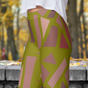 Schönes Olive Green Mosiac Muster Leggings