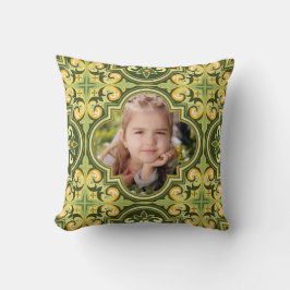 Schönes Oliven- und Gelbzulejos, Foto Kissen