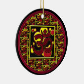 Schönes OM-Om-Symbol w/Circles und Quadrate Keramik Ornament (Rechts)