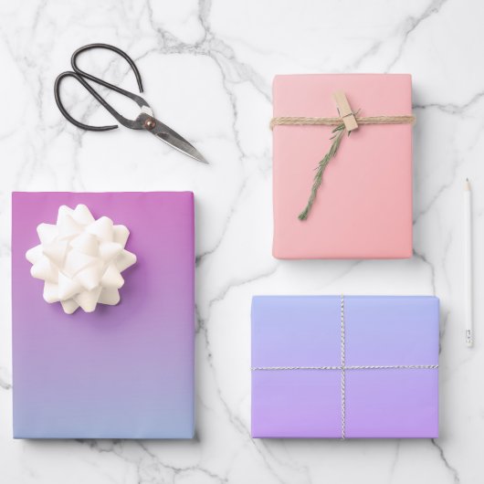 Schönes Ombre Geschenkpapier Set (Vorderseite)
