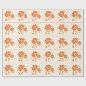 Schönes Orange Blumenpapier Geschenkpapier (Flach)