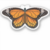 Schönes Orange Butterfly Zeichnend Gemälde Aufkleber (Vorderseite)