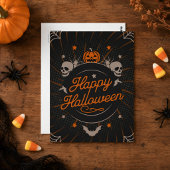 Schönes Orange Happy Halloween Postkarte
