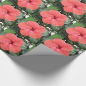 Schönes Orange Hibiskus Blume Wrapping Paper Geschenkpapier (Ecke)
