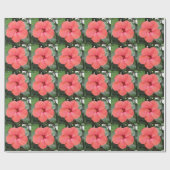 Schönes Orange Hibiskus Blume Wrapping Paper Geschenkpapier (Flach)