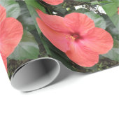 Schönes Orange Hibiskus Blume Wrapping Paper Geschenkpapier (Rolleneckpunkt)