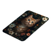 Schönes Orange Kitten mit Wildblumen Magnet (Linke Seite)