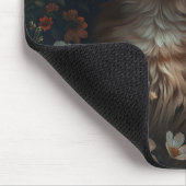 Schönes Orange Kitten mit Wildblumen Mousepad (Ecke)