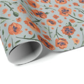 Schönes Orange Poppies-Geschenk Geschenkpapier (Rolleneckpunkt)