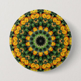 Schönes orange und gelbes Lantana-Kaleidoskop 2 Button