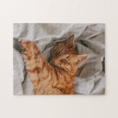 Schönes Orangenschläfchen Cat Jigsaw Puzzle (Horizontal)