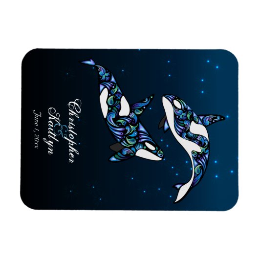 Schönes Orca Whales Wedding Magnet (Horizontal)