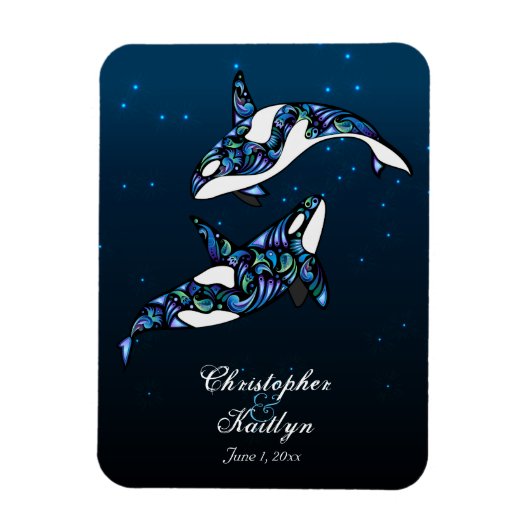 Schönes Orca Whales Wedding Magnet (Vertikal)