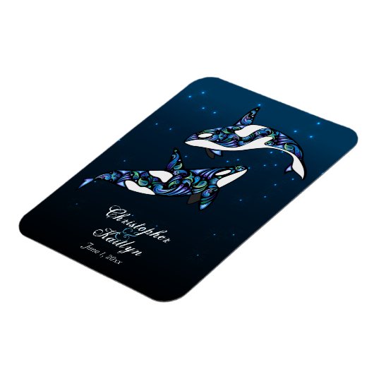 Schönes Orca Whales Wedding Magnet (Linke Seite)
