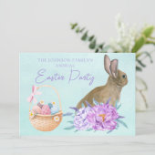 Schönes Osterbunny Custom Pastell Party Einladung (Stehend Vorderseite)