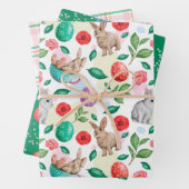 Schönes Osterhasen & Blume Geschenkpapier Set (Beispiel)