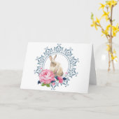 Schönes Osterkaninchendesign Karte (Gelbe Blume)