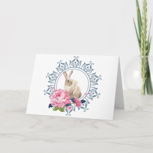 Schönes Osterkaninchendesign Karte (Vorderseite)