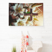 Schönes Osterlilienkreuz Banner (InSitu)