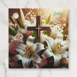 Schönes Osterlilienkreuz Geschenkanhänger
