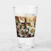 Schönes Osterlilienkreuz Glas (Rückseite)