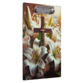 Schönes Osterlilienkreuz Klemmbrett (Rechts)