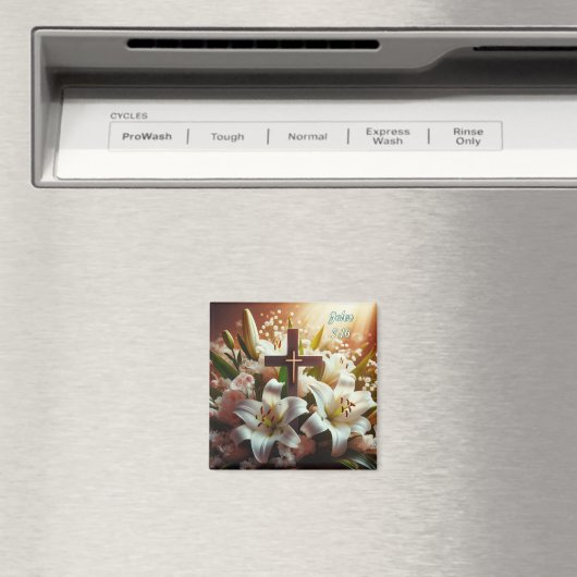 Schönes Osterlilienkreuz Magnet (In Situ (Geschirrspüler))