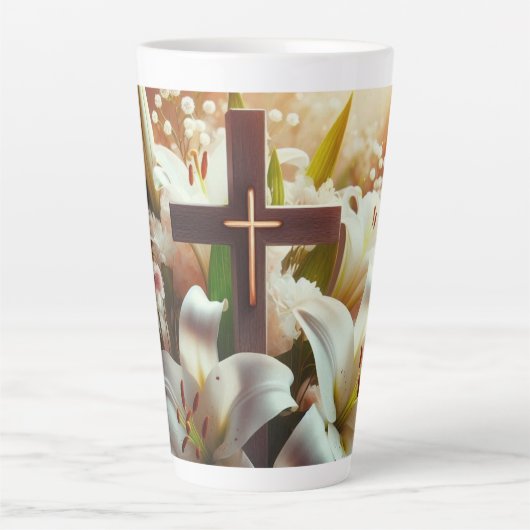 Schönes Osterlilienkreuz Milchtasse (Vorderseite)