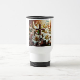 Schönes Osterlilienkreuz Reisebecher