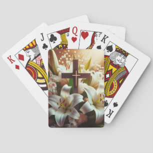 Schönes Osterlilienkreuz Spielkarten