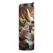 Schönes Osterlilienkreuz Thermosbecher (Nach links gedreht)