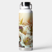 Schönes Osterlilienkreuz Trinkflasche (Rückseite)