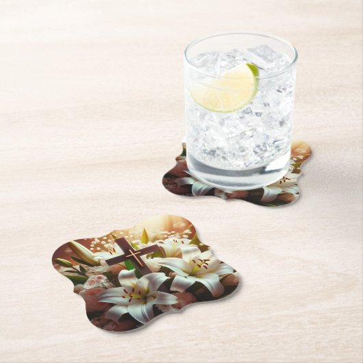 Schönes Osterlilienkreuz Untersetzer (Vor Ort)