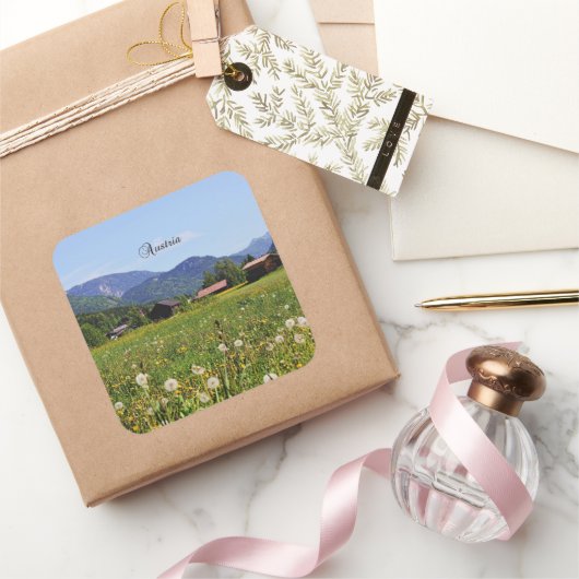 Schönes Österreich Quadratischer Aufkleber (Schenken)