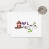 Schönes Owl-Design Mitteilungskarte (Vorderseite/Rückseite Beispiel)