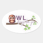 Schönes Owl-Design Ovaler Aufkleber (Vorderseite)