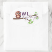 Schönes Owl-Design Ovaler Aufkleber (Tasche)